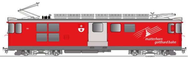 Farbe rot, Lampentyp LED Design, Wappen "Goms"